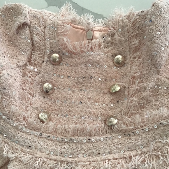 Bardot Junior Toddler Girl Pink Short Sleeve Tweed Dress Size 3T - Picture 3 of 6